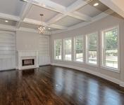 Coffered Ceiling & Built-ins in Family Room in Custom East Cobb home built by Waterford Homes